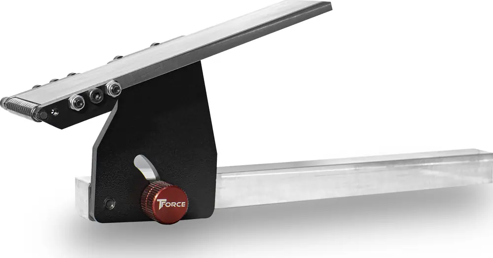 Low integral work table for the belt grinder