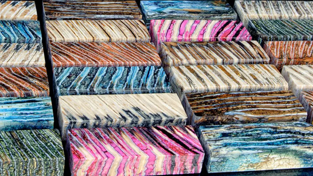 Mammoth molar slabs — fossil ivory blocks for knife handles